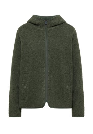 Cecil, PLAIN-COLOURED HOODED TEDDY JACKET - Veste polaire - dried olive green