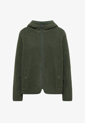 Cecil, PLAIN-COLOURED HOODED TEDDY JACKET - Veste polaire - dried olive green