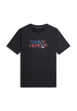 Tommy Hilfiger, LOGO JERSEY CREW NECK T-SHIRT - T-shirts print - black