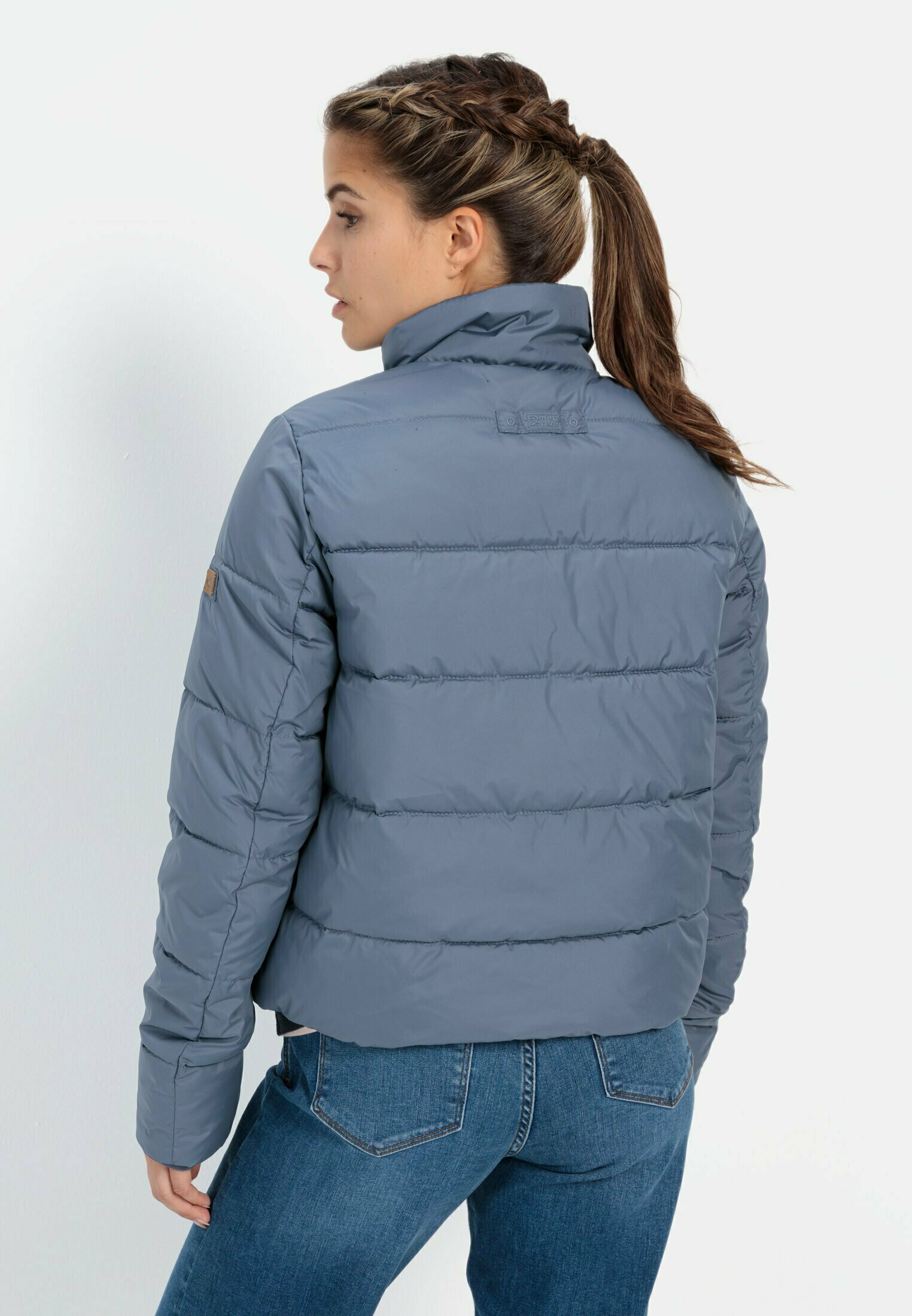 Camel Active Damen Cropped Pufferjacke – Aus Recyceltem Polyester, Wasserabweisend, Winddicht