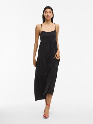 VILAYER STRAP MIDI DRESS - Jerseyjurk - black