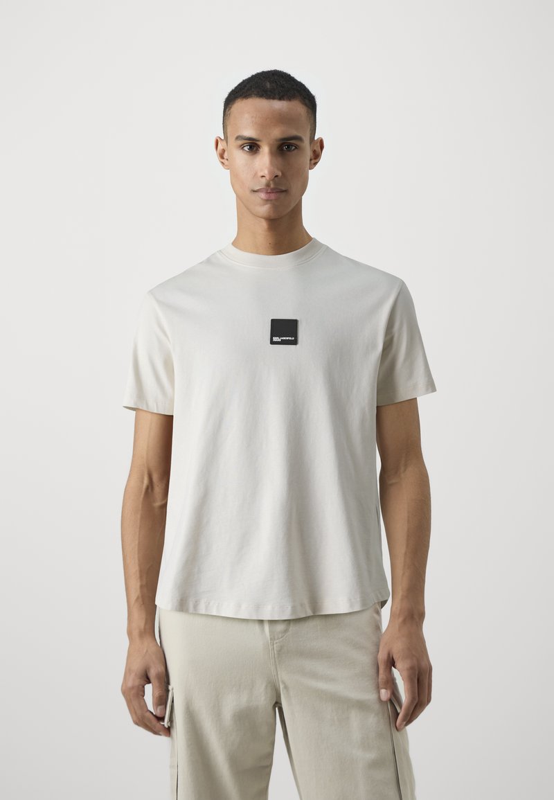 Karl Lagerfeld Jeans CURVED HEM - Basic póló - whitecap gray