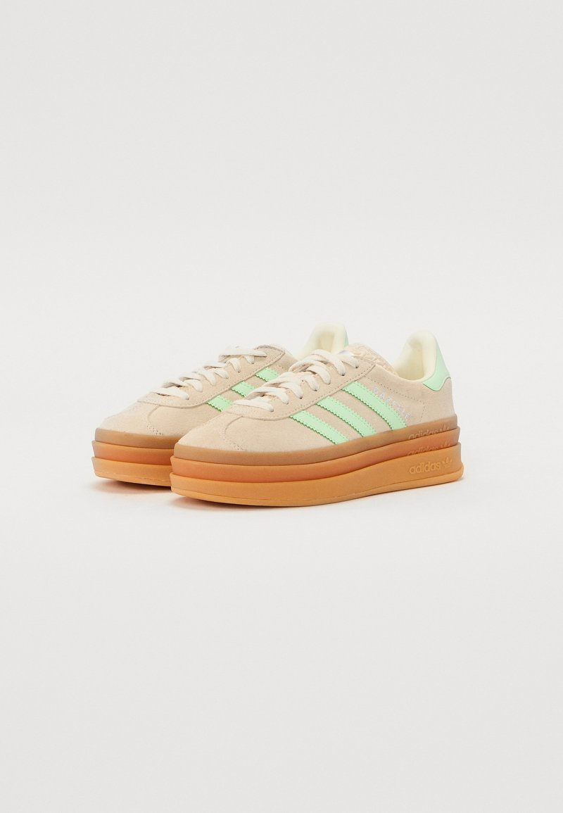 adidas gazelle silver green womens adidas Gazelle Bold Collegiate Green Signal Coral Cream White (GS)