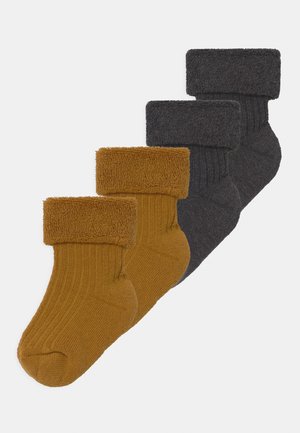 4 PACK - Kojinės - grey/mustard yellow