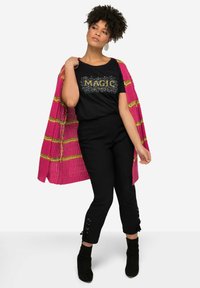MIAMODA SLIM FIT WITH LACING ON THE HEMS - Bukser - black