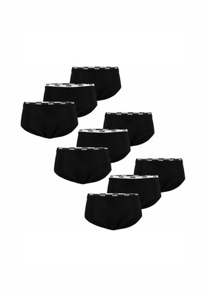 Black cotton boxer briefs with contrasting white logo waistband, featuring a smooth texture and classic fit design. Set consists of multiple pairs.