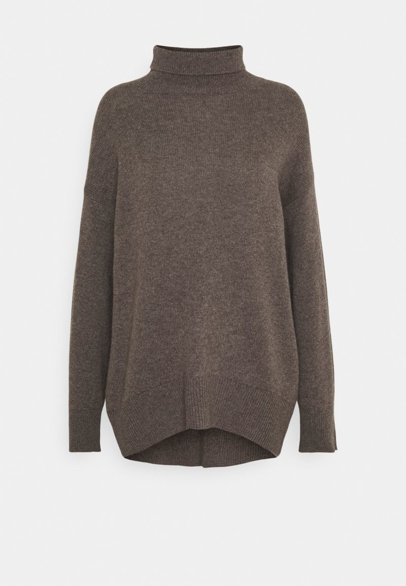 Pure Cashmere High Neck Oversized Jumper Heather Browndark Brown