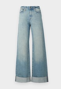 ONLY ONLBROOME WIDE FOLD UP - Platėjantys džinsai - light blue denim