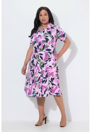 MIDI A-LINIE HALBARM - Jerseykjole - olive/grey