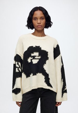 Topshop, TSCARLY NEW PULLOVER  - Пуловер - eggnog/black