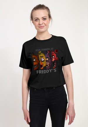 FIVE NIGHTS AT FREDDY'S PANEL X4 CHARACTER - T-shirt imprimé - black