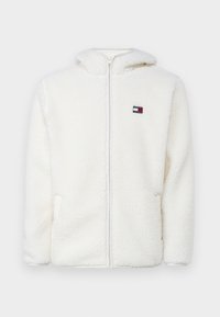 Tommy Jeans BADGE ZIP UNISEX Giacca in pile ancient white