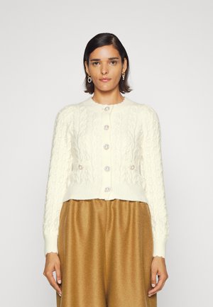 CABLE BOBBLE SHORT CARDIGAN - Cardigan - champagne