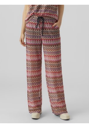 Vero Moda Tall VMDICTE WIDE PANT - Παντελόνι - bon bon/navy blue/snow white
