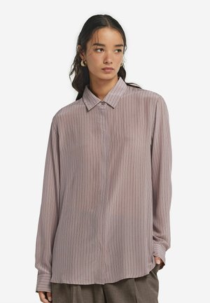 Hemdbluse - stampa riga dusty rose