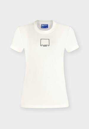 Karl Lagerfeld Jeans, SLIM OUTLINE LOGO - T-shirt basic - egret