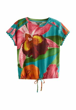 REGULAR FIT - SHORT SLEEVE   - Print T-shirt - kew collection turquoise blue