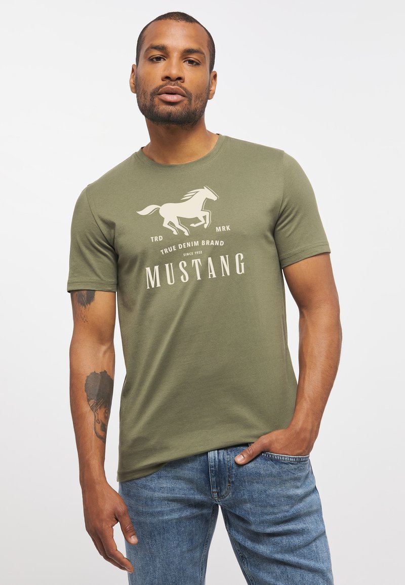 Camiseta Estilo Austin MUSTANG Para Hombre - Algodón, Diseño Clásico, Corte Cómodo, Casual Diario