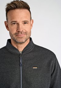 Jack's Sportswear BASEBALL COLLAR - Felpa con zip - dk grey mel