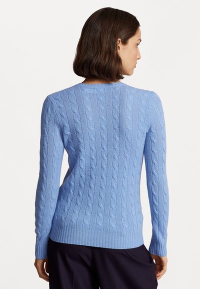 Polo Ralph Lauren CABLE KNIT WOOL CASHMERE V-NECK SWEATER - Pulóver - new litchfield blue