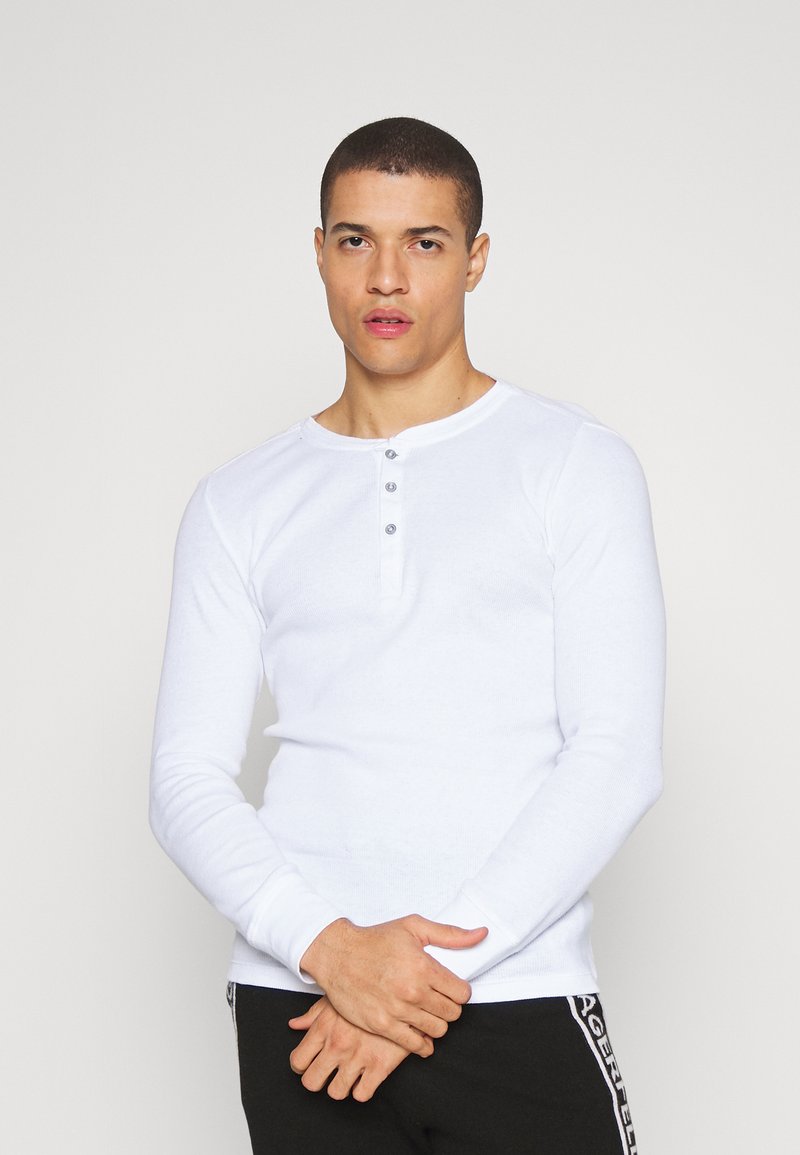 Levi's® LONG SLEEVE HENLEY Pyjama top white Zalando.co.uk