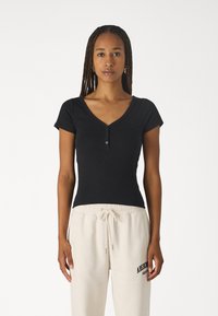 Hollister Co. ICON HENLEY  - T-shirt basic - casual black