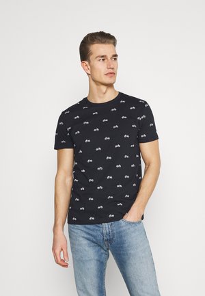 Print T-shirt - dark navy/white