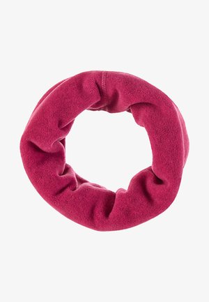 Kreisförmiger Fleece-Schal in einem lebhaften Fuchsia-Ton, mit einer weichen, strukturierten Oberfläche und gerafftem Design für Flexibilität und Wärme.