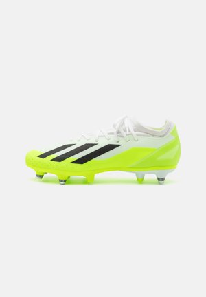 X CRAZYFAST 3 SG - Screw-in stud football boots - footwear white/core black/lucid lemon