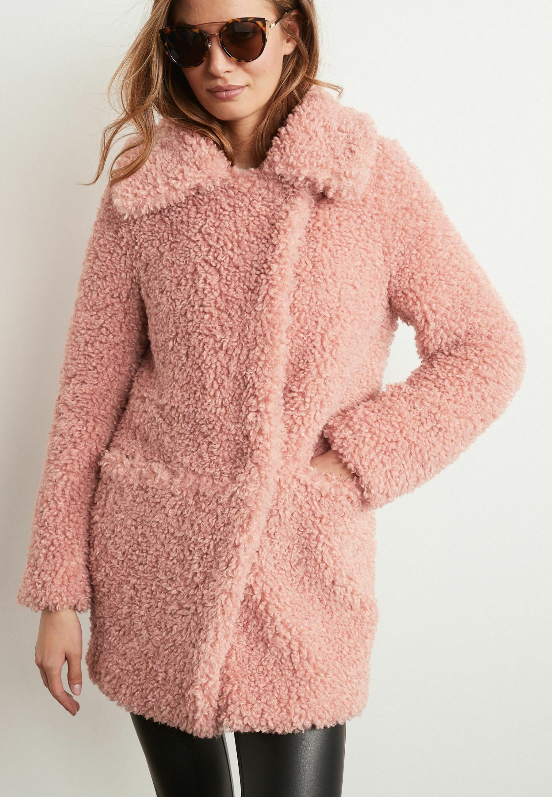 next pink teddy borg coat