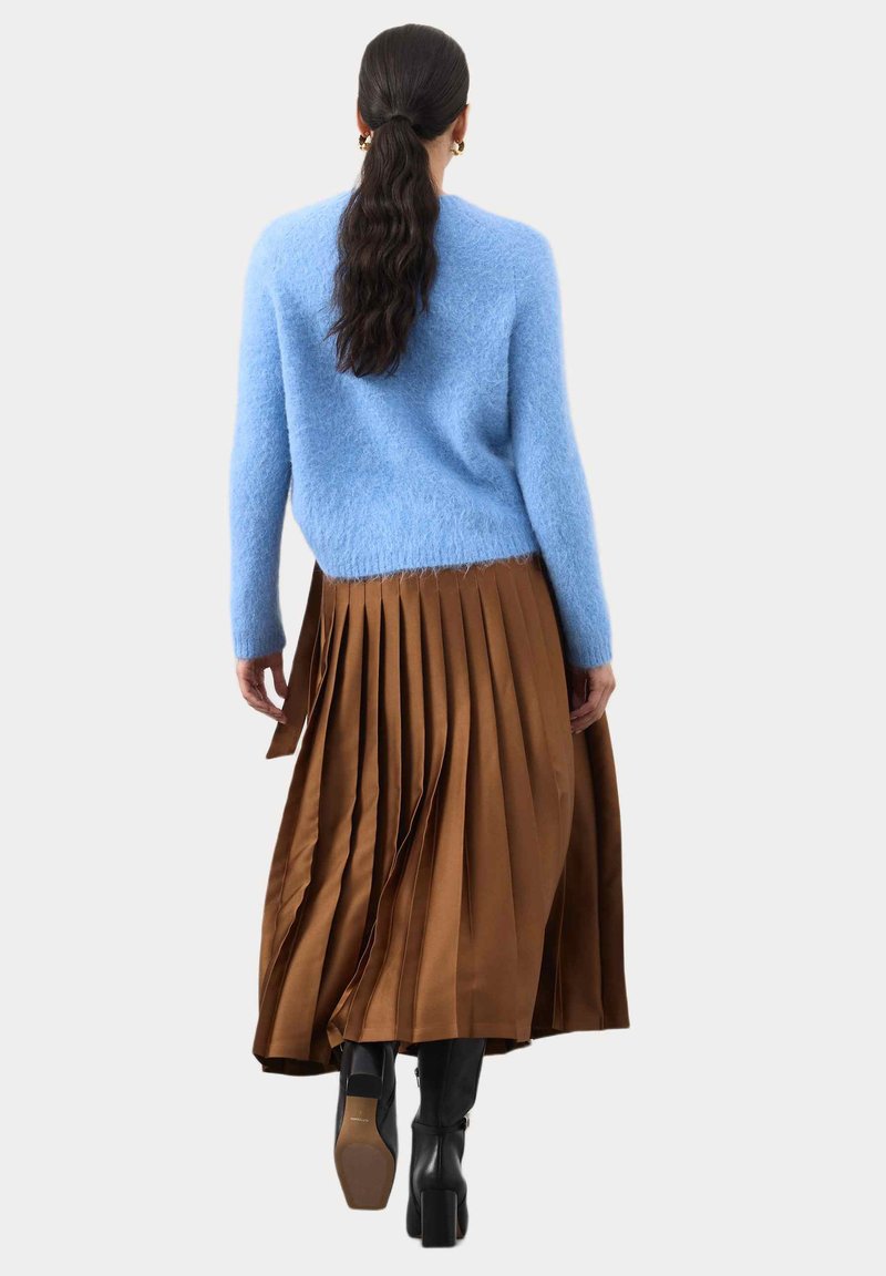 Jupe Femme Marks And Spencer Taille 20 – Bleu à Carreaux, Viscose, Longueur Midi