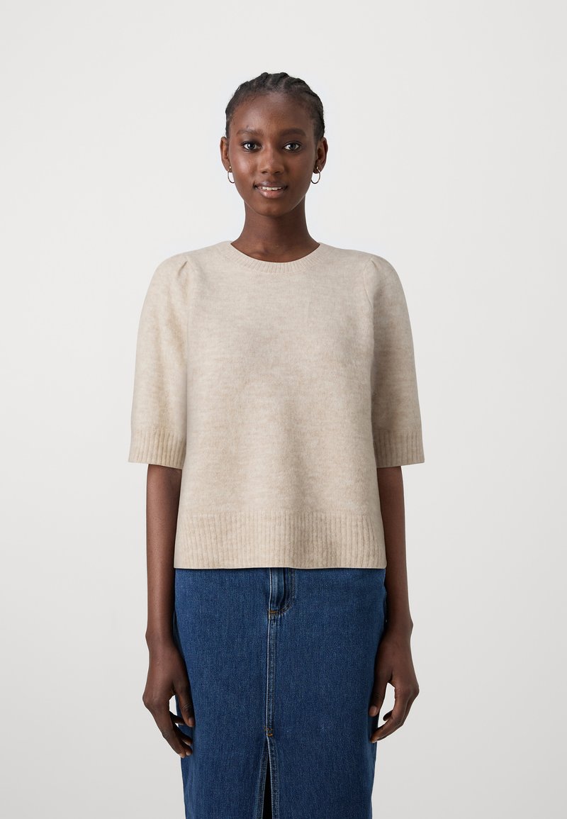 Selected Femme SLFLULU SS OPEN BACK O-NECK NOOS - Jednoduché tričko - birch
