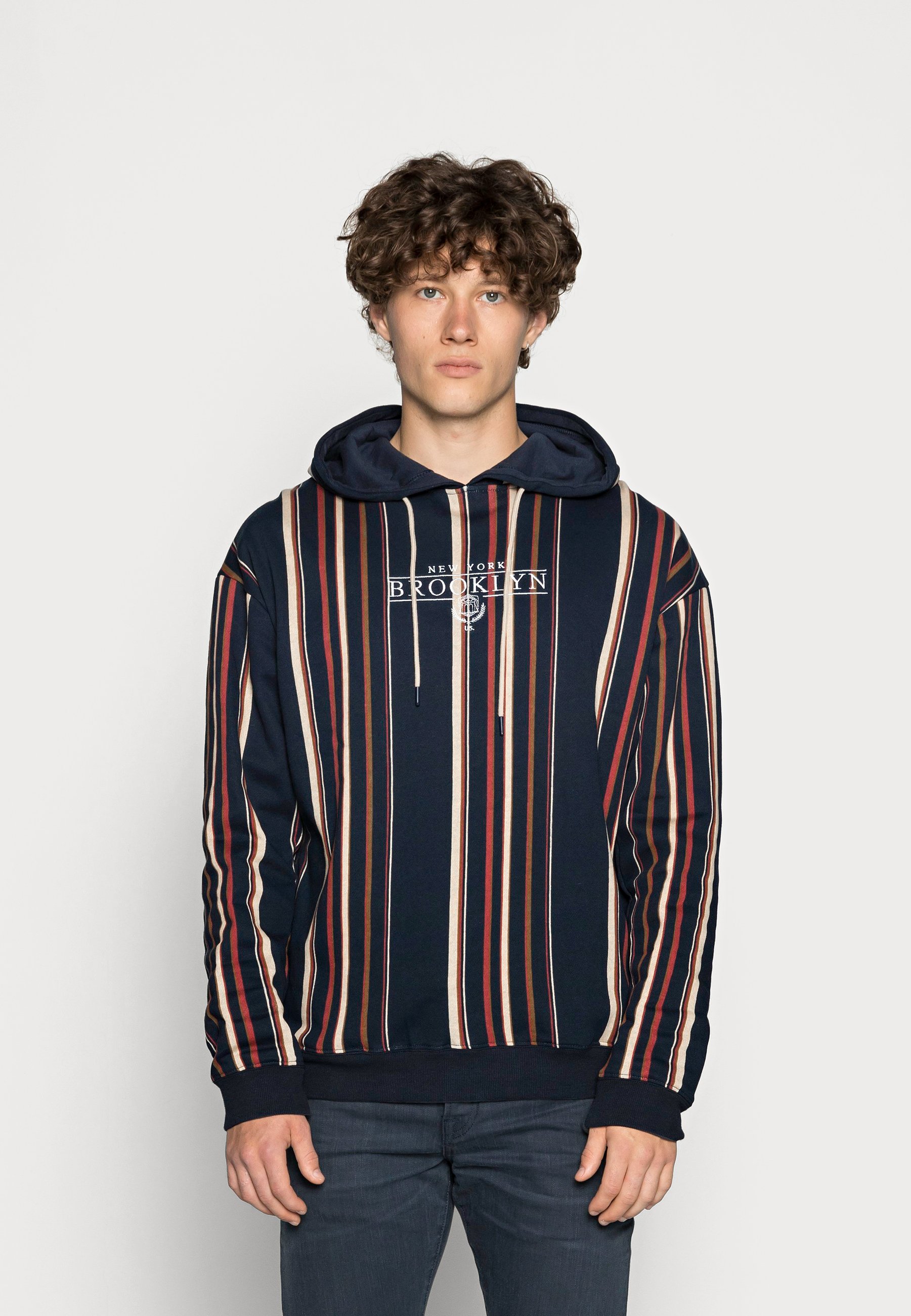 DROP SHOULDER - Hoodie - ink navy/pearl 