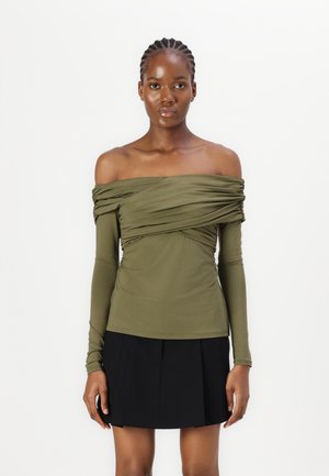SIRI OFF SHOULDER - Long sleeved top - olive