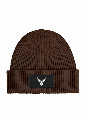 MIT PATCH HIRSCH GEWEIH LOW POLY - Beanie - braun