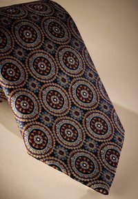 Next SIGNATURE MADE IN ITALY GEOMETRIC DESIGN - Kravata - navy blue medallion