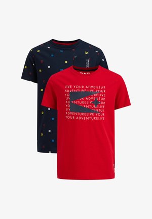 2 PACK - Print T-shirt - red/dark blue