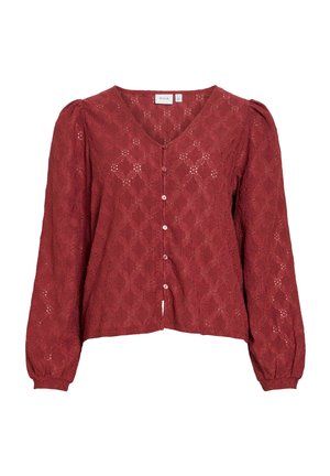 VILA, OBERTEIL MIT LANGEN ÄRMELN VIABBI V-AUSSCHNITT - Blouse - winetasting