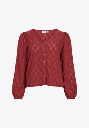 VILA, OBERTEIL MIT LANGEN ÄRMELN VIABBI V-AUSSCHNITT - Blouse - winetasting