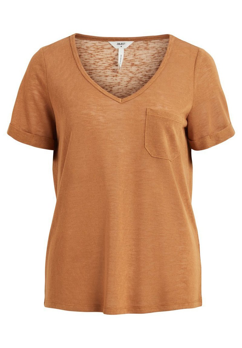 Object OBJTESSI V-NECK - T-shirt básica - chipmunk