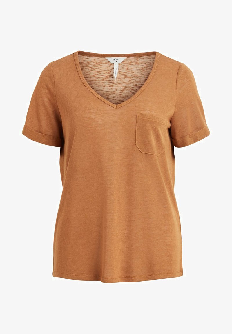 Object OBJTESSI V-NECK - T-shirt básica - chipmunk