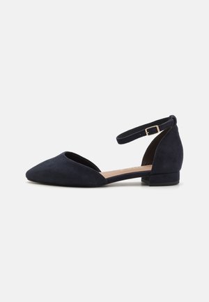 Ankle strap ballet pumps - navy
