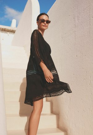 LONGLINE KIMONO COVER-UP  - REGULAR FIT - Strandkiegészítő - black