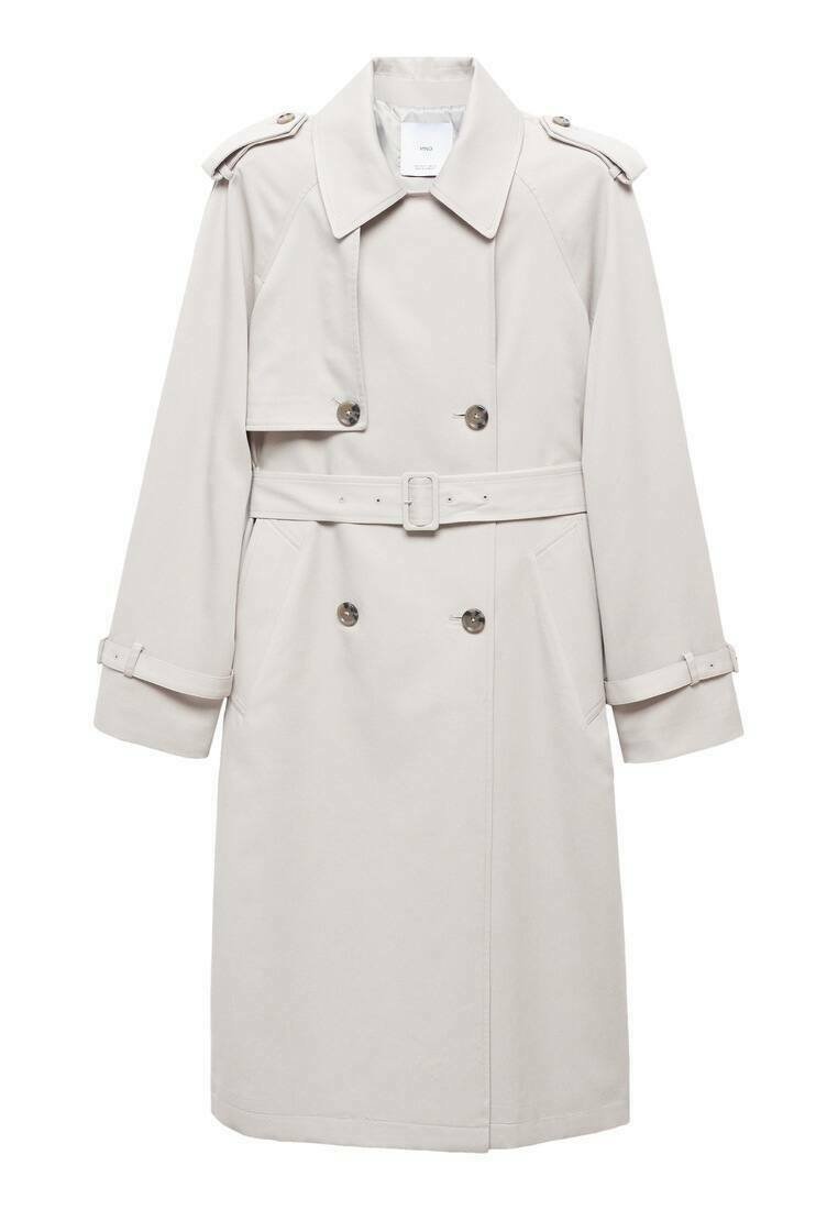 Mango Trenchcoat lichtgrijs gemêleerd Mango Trenchcoat lichtgrijs gemêleerd