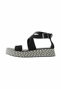 STANDARD WIDE FIT FOREVER COMFORT CHUNKY - Sandale cu platformă - black suede