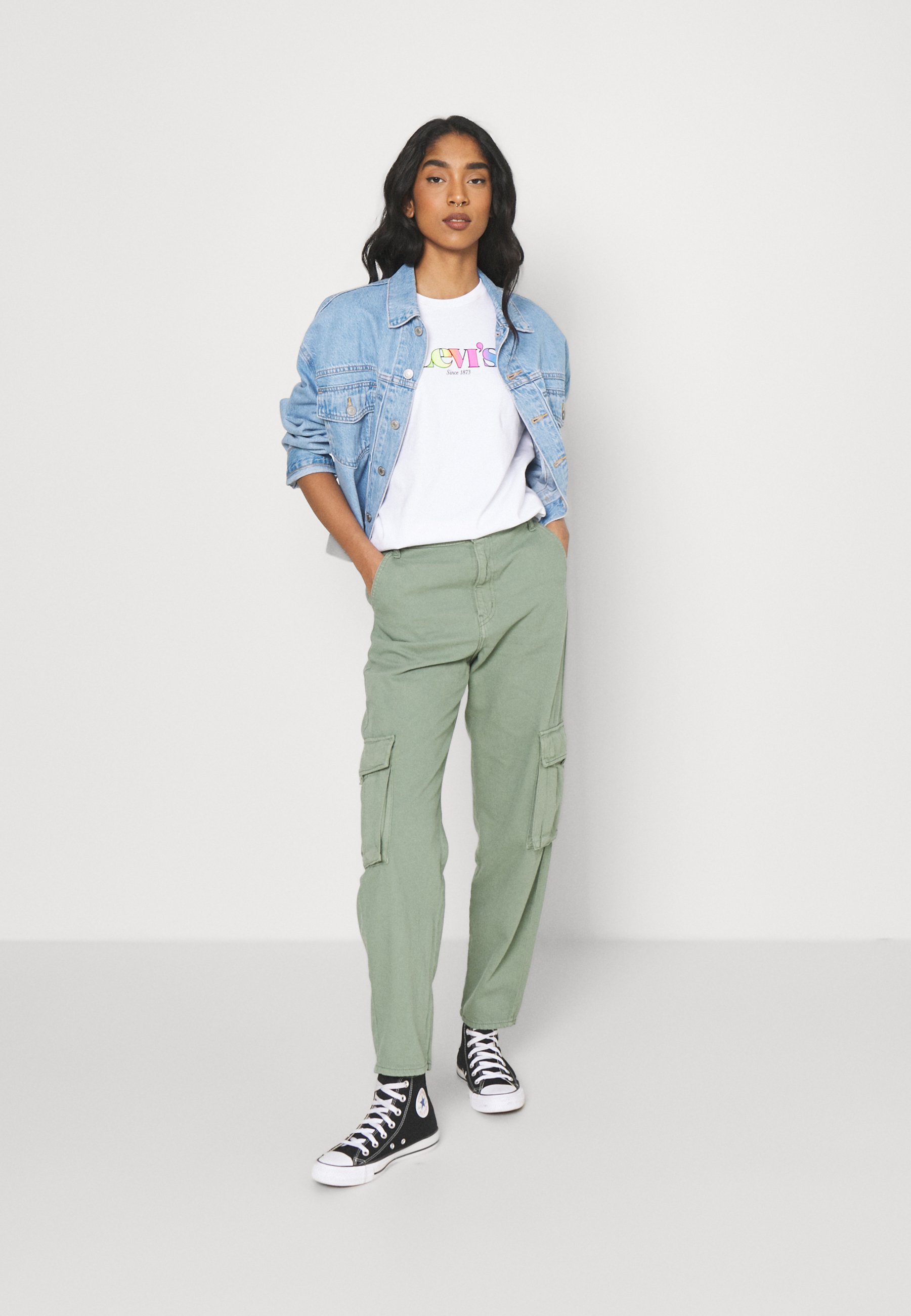 Levi's® THE PERFECT TEE - T-Shirt print - rainbow/white/weiß - Zalando.de