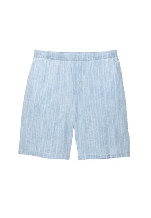 Lyseblå, stribede shorts med elastisk talje. Fremstillet af blødt stof med en afslappet pasform og sidelommer.