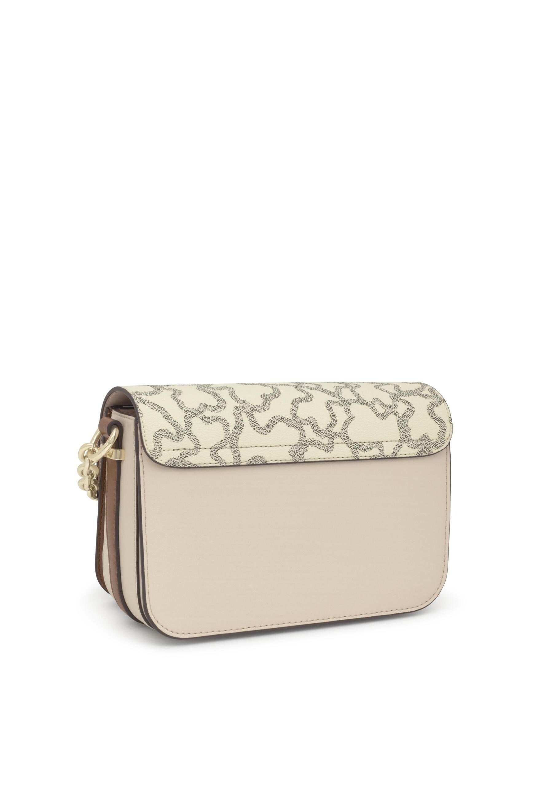 TOUS Borsa Chain Kaos Icon Media In Tela E Poliuretano - Nero/Beige - Tracolla Regolabile Con Catena Dorata