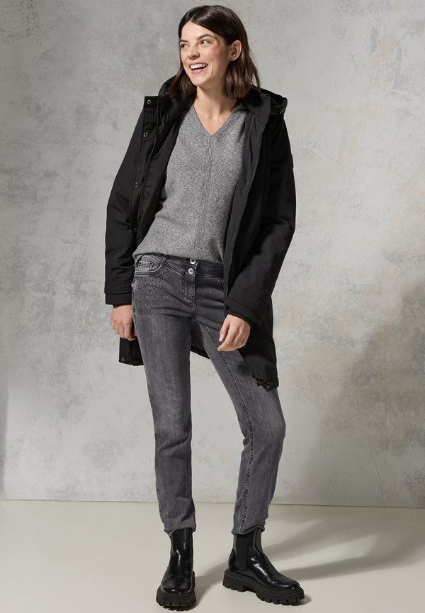 MIT GLITZER-DETAILS - Jeans Slim Fit - grau