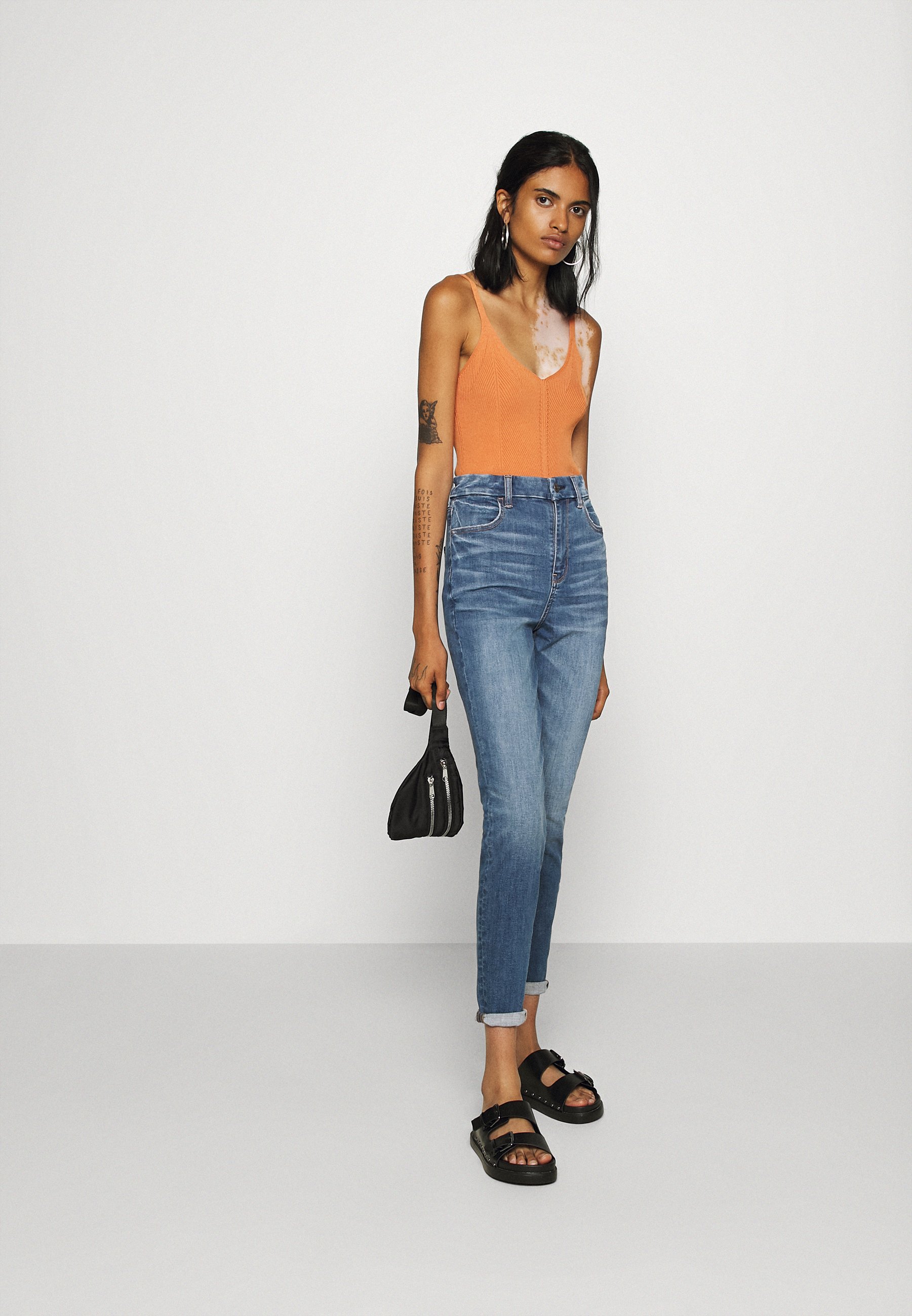 American Eagle CURVY SUPER HI RISE Jeans Skinny Fit American Eagle CURVY RISE - Jeans Skinny Fit - midnight dreamer